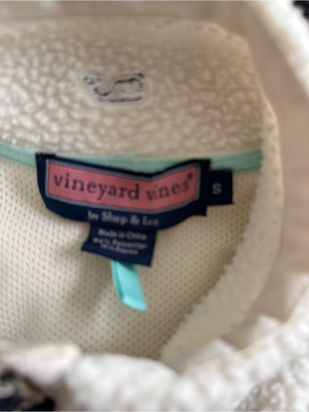 Ladies Vineyard Vines Cream Sherpa Fleece Vest S - Picture 3 of 3